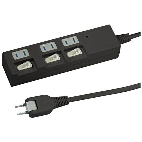 Yazawa Energy Saving Tap Black YZBKS332B [2.0m / 3 ports / with switch (individual)] [YZBKS332B]