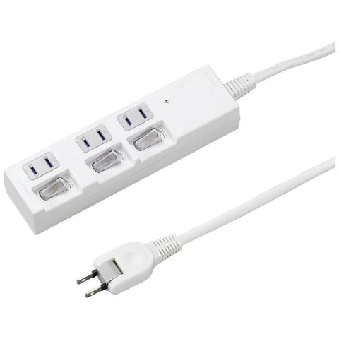 ヤザワ 節電タップ 白 YZBKS332W [2.0m /3個口 /スイッチ付き（個別）][YZBKS332W]
