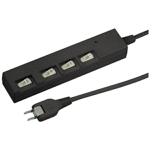 ヤザワ 横差し 節電タップ 黒 YZYBKS442B [2.0m /4個口 /スイッチ付き（個別）][YZYBKS442B]