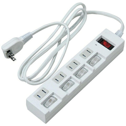 Yazawa Power Saving Tap White YZBKS452W [2.0m / 4 outlets / with switch (bulk / individually mixed)] [YZBKS452W]