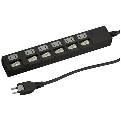 Yazawa Power Saving Tap Black YZBKS662B [2.0m / 6 ports / with switch (individual)] [YZBKS662B]