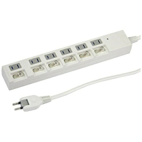 Yazawa Energy Saving Tap White YZBKS662W [2.0m / 6 ports / with switch (individual)] [YZBKS662W]