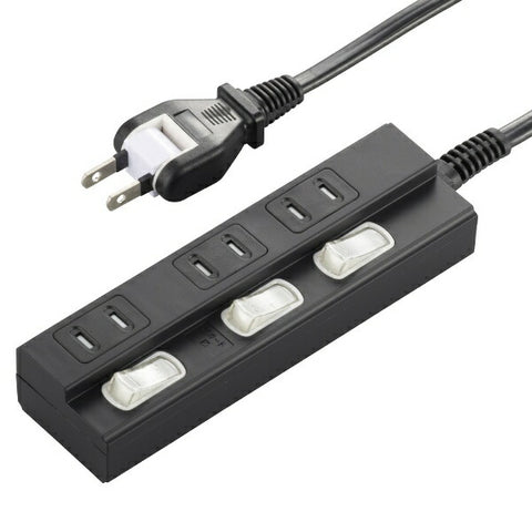 Original Select Power Saving Tap Black HSBK-TPK32-K [2.0m / 3 outlets / with switch (individual)]