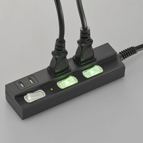 Original Select Power Saving Tap Black HSBK-TPK32-K [2.0m / 3 outlets / with switch (individual)]