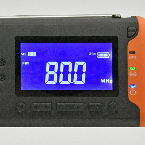 KUMAZAKI AIM Hand-cranked solar power storage radio SL-091 [Wide FM compatible/Drip-proof radio]