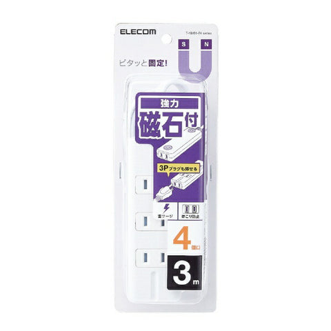 ELECOM Tap 白色 T-KM01-2430WH [3.0m/4埠/無開關]