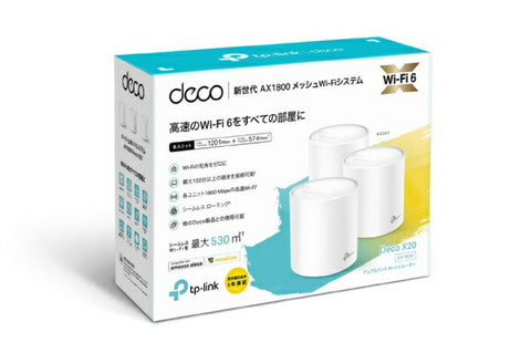 Teepee Link Wi-Fi 路由器 1201+574Mbps Deco X20 (3 件裝) DecoX203P [Wi-Fi 6(ax)] [無線 LAN 路由器]