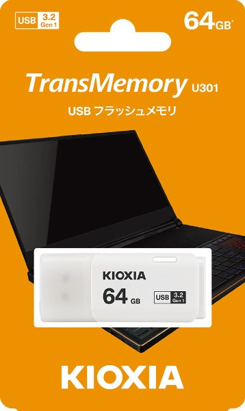 Kioxia USB 存储器 TransMemory U301 (兼容 Mac/Windows11) 白色 KUC-3A064GW [64GB /USB TypeA /USB3.2 /Cap type]