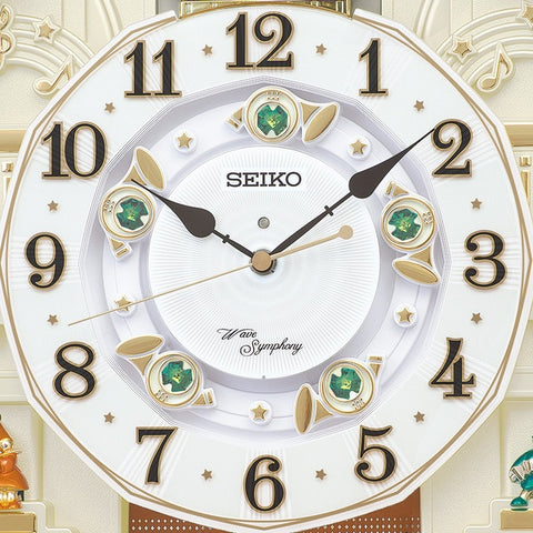 Seiko Karakuri 时钟 [Wave Symphony] 深棕色大理石花纹 RE581B [具有自动电波接收功能]