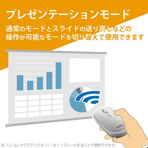 エレコム マウス (Mac/Windows11対応) グレー M-TM10DBGY [BlueLED /無線(ワイヤレス) /4ボタン /USB]