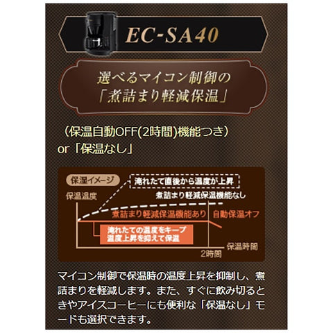 ZOJIRUSHI コーヒーメーカー 珈琲通 ブラック EC-SA40-BA [全自動 /ミル付き]