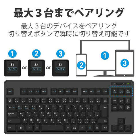 ELECOM 키보드 (Android/iPados/iOS/Mac/Windows11과 호환) Black TK-FBM111BK [무선/Bluetooth] [RB_ keyboard_cpn]