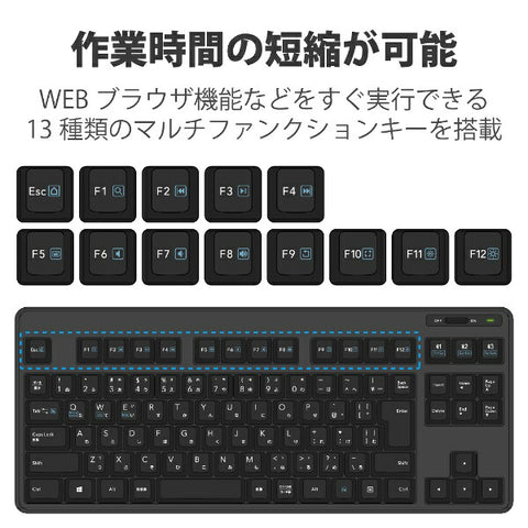 Elecom键盘（与Android/iPados/ios/Mac/Windows11兼容）黑色TK-FBM111BK [无线/蓝牙] [RB_键盘_CPN]