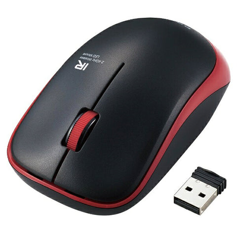 ELECOM Mouse Antibacterial (Compatible with Mac/Windows 11) Red M-IR07DRSKRD [IR LED/Wireless/3 Buttons/USB]