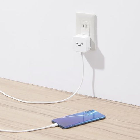 ELECOM AC Charger for Smartphones and Tablets 2.4A Output Type-C USB-C Integrated Cable White Face MPA-ACC21WF