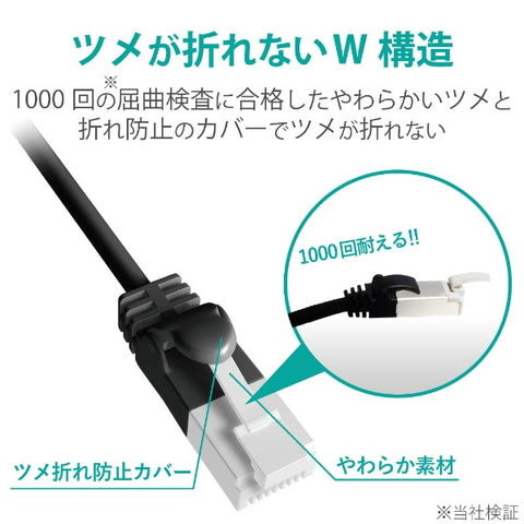 ELECOM LAN 電纜黑色 LD-GPAT/BK70 [7m/6A 類/標準]