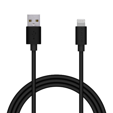 Elecom iPhone充电有线电视闪电有线1M MFI认证[与Lightning Connector iPhone iPad iPod ipod airpods]黑色黑色MPA-UL10BK