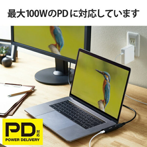 ELECOM 視訊轉換轉接器 [USB-C 公頭轉母頭 HDMI/USB-C 母頭供電/相容 USB 供電/100W] 4K 相容（Chrome/Android/iPadOS/Mac/Windows11 相容） 黑色 MPA-CHDMIPDBK