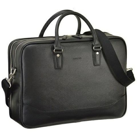 Hirano HAMILTON Hamilton Business Bag Men's B4 File PVC Square Grain 2 Room Formal Briefcase