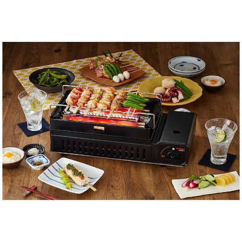 Iwatani Cassette Gas Robata Griller Grilled Ya 2 Matt Black CB-ABR-2