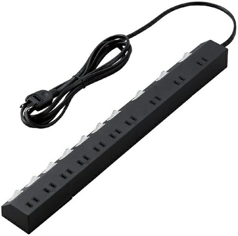 エレコム 10口個別スイッチ/雷サージ有り/回転脚有り/2.5mBK ブラック T-K7A-21025BK