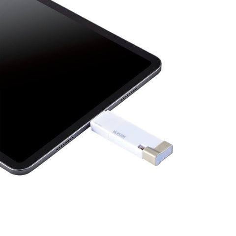 ELECOM USB Memory MFi Certified (Compatible with Android/iOS/Mac/Windows11) White MF-LGU3B032GWH [32GB /USB TypeA+USB TypeC+Lightning /USB3.2 /Cap type]
