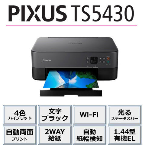 佳能TS5430喷墨多功能机器Pixus Black [卡/名片〜A4]