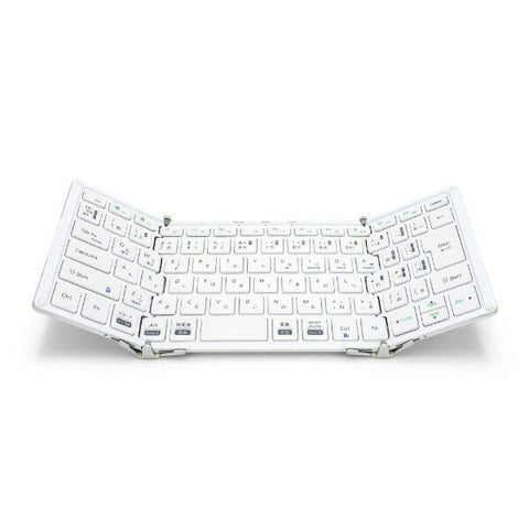 MOBO Folding Keyboard (iOS/iPadOS/mac/Win) Silver/White AM-K2TF83J/SLW [Wired/Wireless/USB]
