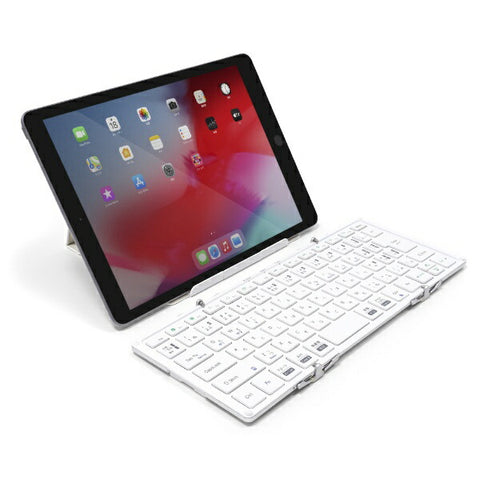 モボ 折りたたみキーボード (iOS/iPadOS/mac/Win) シルバー・ホワイト AM-K2TF83J/SLW [有線・ワイヤレス /USB]