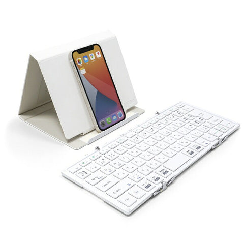 モボ 折りたたみキーボード (iOS/iPadOS/mac/Win) シルバー・ホワイト AM-K2TF83J/SLW [有線・ワイヤレス /USB]