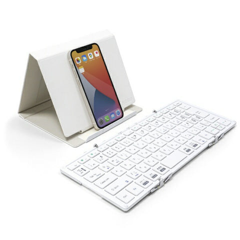 Mobo 折疊鍵盤 (iOS/iPadOS/mac/Win) 銀色/白色 AM-K2TF83J/SLW [有線/無線/USB]