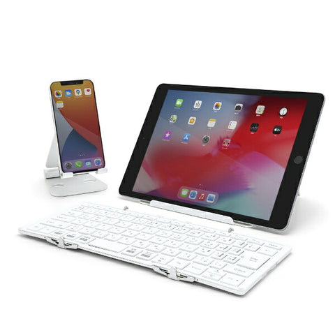 Mobo Folding Keyboard (iOS/iPadOS/mac/Win) Silver/White AM-K2TF83J/SLW [Wired/Wireless/USB]