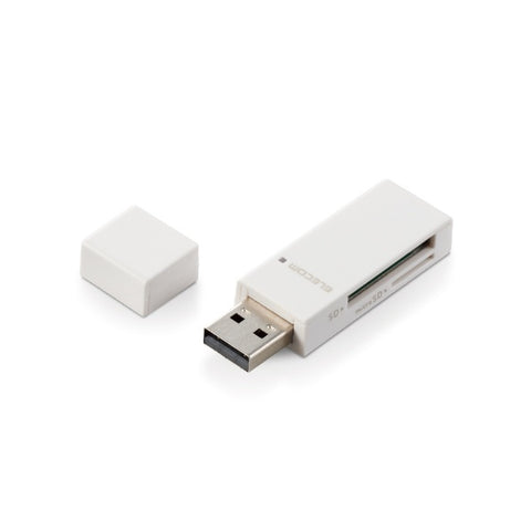 エレコム カードリーダー スティックタイプ USB2.0対応 SD+microSD対応 ホワイト MR-D205WH