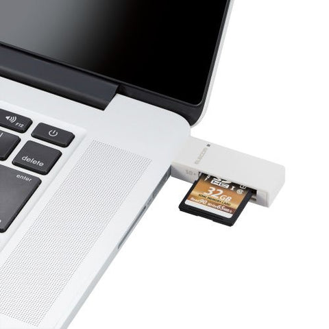 ELECOM 카드 리더 스틱 타입 USB2.0 대응 SD+microSD 대응 화이트 MR-D205WH