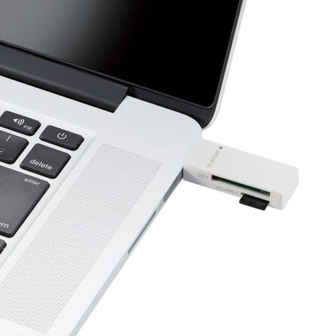 エレコム カードリーダー スティックタイプ USB2.0対応 SD+microSD対応 ホワイト MR-D205WH