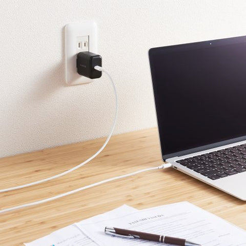 ELECOM AC - USB Charger Compatible with Laptops and Tablets 30W [1 Port: USB-C / USB Power Delivery Compatible] Black ACDC-PD2130BK