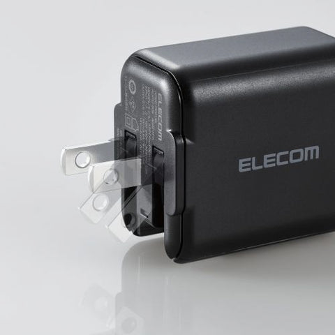 ELECOM AC - USB 充电器，兼容笔记本电脑和平板电脑 30W [1 个端口：USB-C / USB 供电兼容] 黑色 ACDC-PD2130BK