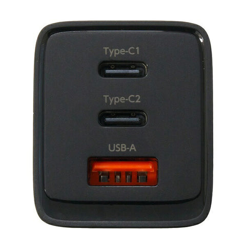 OSMA PowerDelivery（PD）兼容USB-AC充電器65W 3端口（C型X 2 + USB-A X 1）GAN PPS輸出兼容的黑色ACUC2M-65ADBK [3個端口 / USB電源遞送兼容 /智能 /智能IC兼容 / GAN（使用的GALNIRIDE）