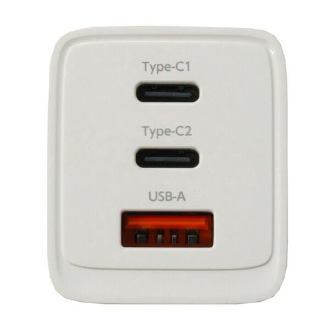 OSMA PowerDelivery（PD）兼容USB-AC充电器65W 3端口（type-C x 2 + USB-A X 1）GAN PPS输出兼容白色ACUC2M-65ADWH [3端口 / USB Power compatibal / smart compatibal / smart IC compatim / gan（使用的ninriide]使用