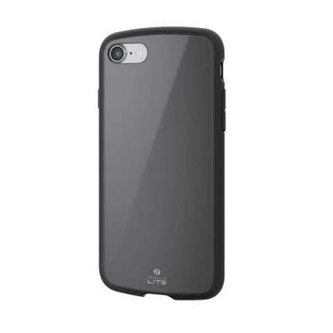 ELECOM iPhoneSE(제3・2세대)/8/7용 케이스 커버 하이브리드 TOUGH SLIM LITE 내충격 경량 슬림형 무선 충전 가능 스트랩 홀 첨부 블랙 PM-A22STSLBK