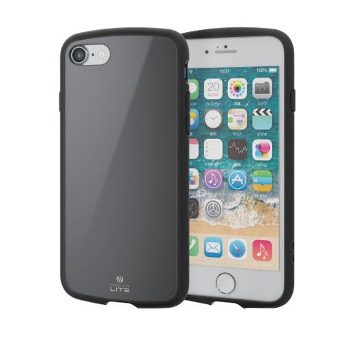 エレコム iPhoneSE（第3・2世代）/8/7 用 ケース カバー ハイブリッド TOUGH SLIM LITE 耐衝撃 軽量 薄型 ワイヤレス充電可 ストラップホール付 ブラック PM-A22STSLBK