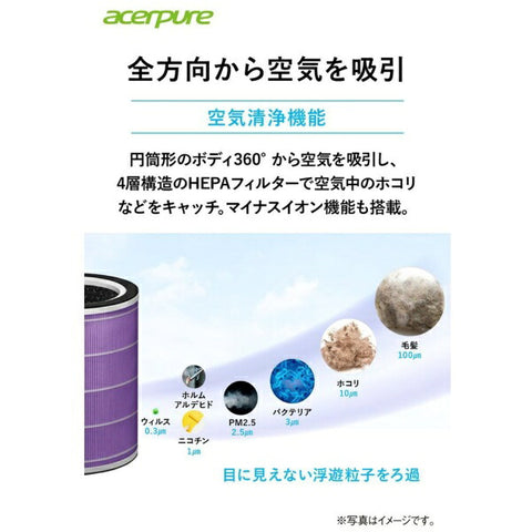 Acerpure Cool (2in1 / circulator & air purifier product) 화이트 AC551-50W [적용 가능한 타타미 매트 : 27 타타미 매트 / PM2.5와 호환 가능]