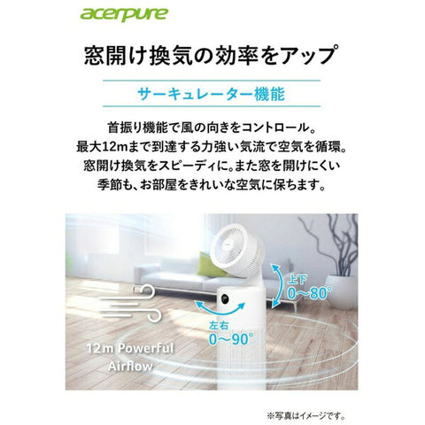 エイサーピュア Acerpure cool（2in1/サーキュレーター＆空気清浄機製品） ホワイト AC551-50W [適用畳数：27畳 /PM2.5対応]