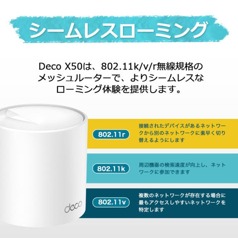TP Link Wi-Fi Router 2402+574Mbps Deco X50 (2 pack) DecoX502P [Wi-Fi 6(ax) / IPv6 compatible]