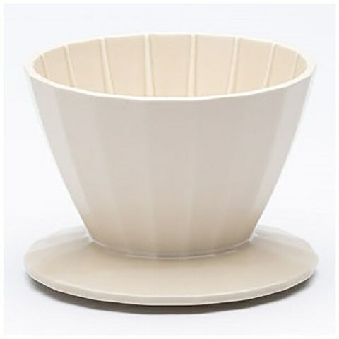 Kyotoh Ceramics KAKU-KAKU (KYOTOH) COFFEE DRIPPER 4CUPS Cappuccino Beige KTK-004
