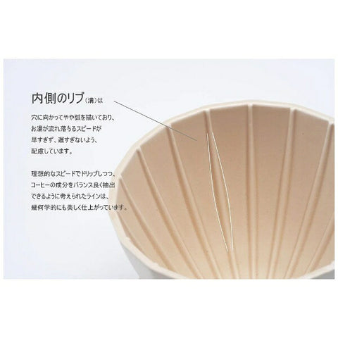 Kyotoh Ceramics KAKU-KAKU (KYOTOH) COFFEE DRIPPER 4CUPS Cappuccino Beige KTK-004