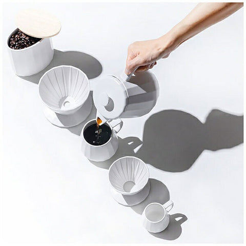 Kyotoh Ceramics KAKU-KAKU (KYOTOH) COFFEE DRIPPER 4CUPS Cappuccino Beige KTK-004