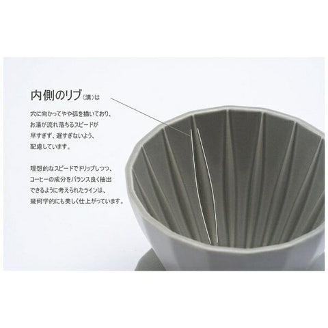 쿄 도요 가업 KAKU-KAKU (KYOTOH) COFFEE DRIPPER 2CUPS 올리브 그레이 KTK-003