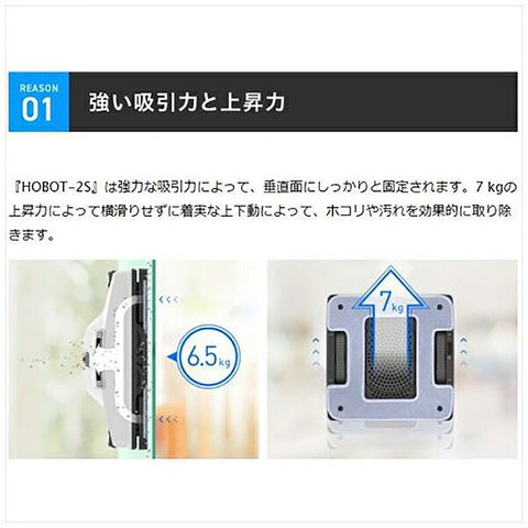 Hobot Fully Automatic Window Cleaning Robot White Hobot-2S [와이프 유형 (물과 마른 마른)]