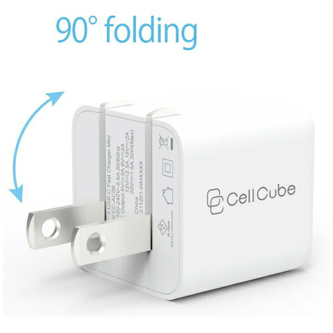 FUNMAX JAPAN Cell Cube 可折叠插头交流充电器 30W/PD [极小] CC-AC06 Cell Cube (Cell Cube) 白色 CC-AC06 [1 端口/USB 供电兼容]